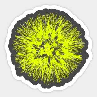 Make A Wish Dandelion Illustration In Yellow Sticker